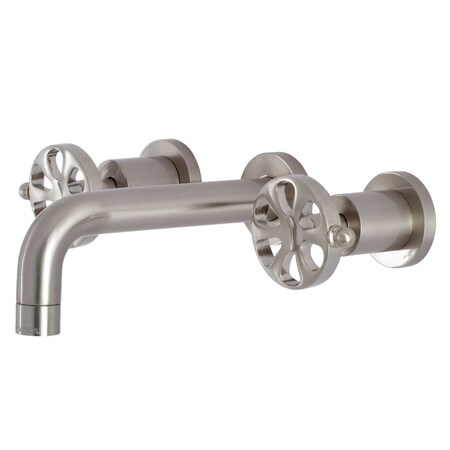 Kingston Brass KS8128RX Two-Handle Wall Mount Bathroom Faucet, Brushed Nickel KS8128RX